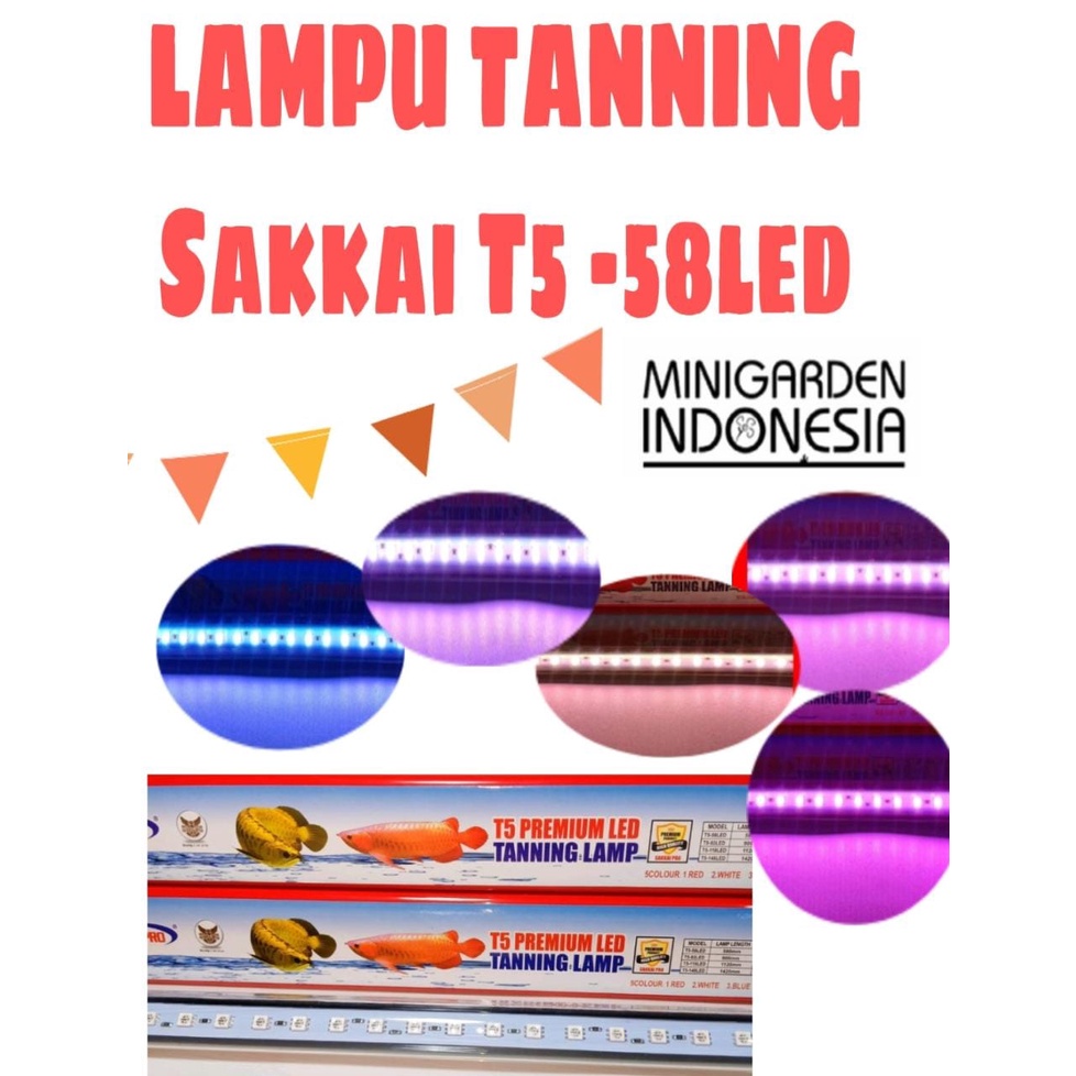SAKKAI PRO T5-58LED 10W 5-WARNA LED TANNING LAMP LAMPU CELUP AQUARIUM