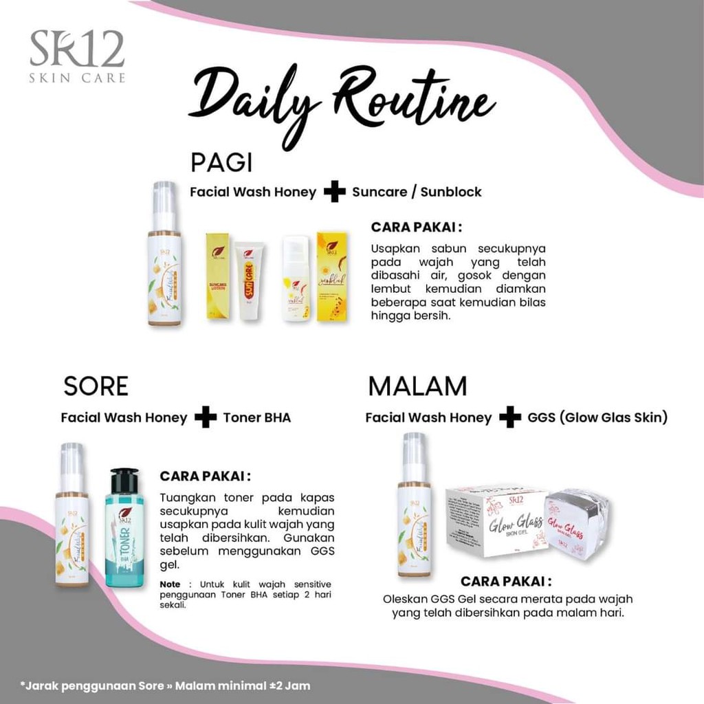 GLOW GLASS SKIN SERIES / GGS SR12  PAKET PERAWATAN WAJAH GLOWING CERAH DAN PUTIH ALAMI BPOM