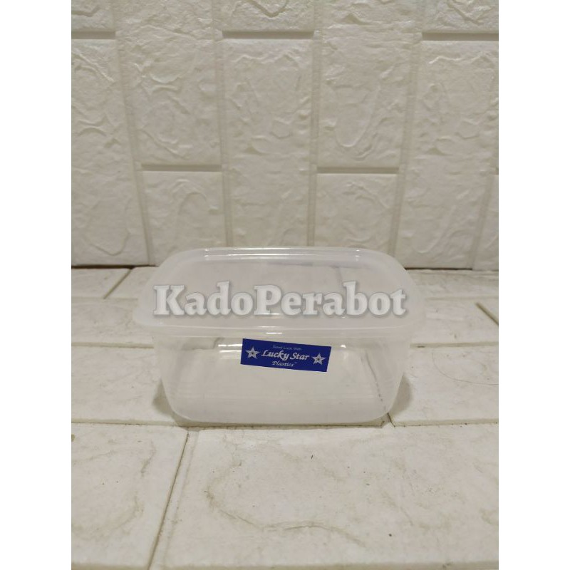 kotak lucky pack 600 ml - lunch box bening tanpa sekat - kotak bekal