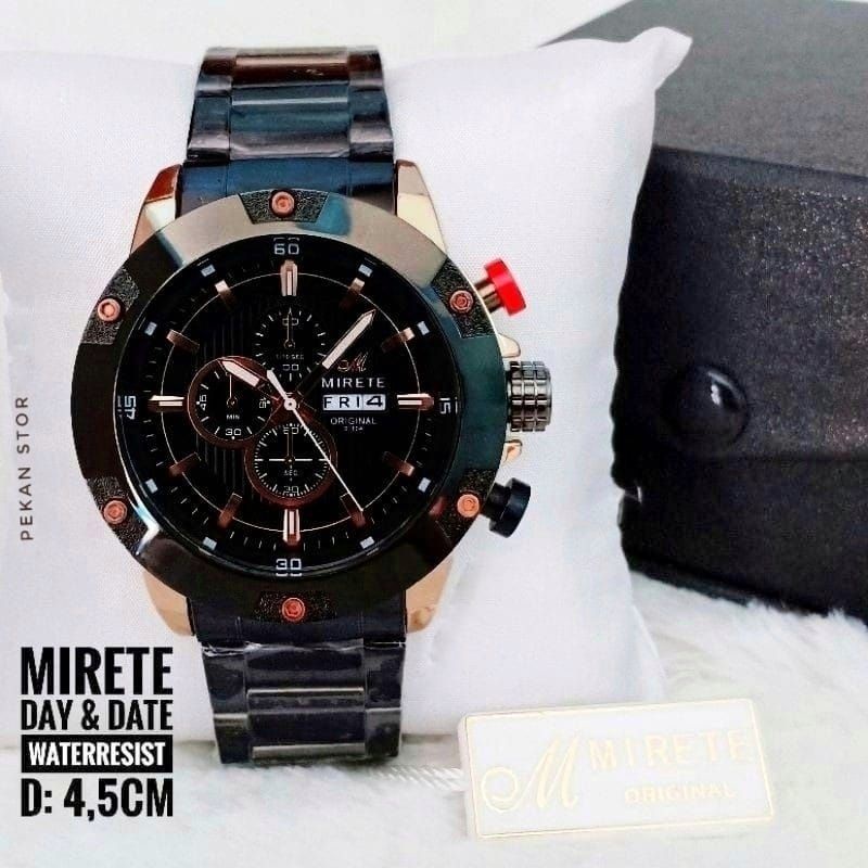 JAM TANGAN MIRETE ORIGINAL_JAM TANGAN RANTAI SPORTY MIRETE WATERRESISTEN_RANTAI STAINLIS STEL