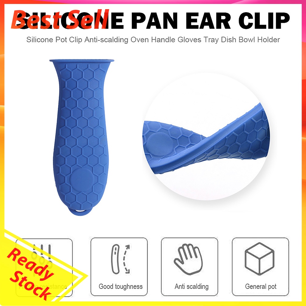 Silicone Anti-Hot Pot Handle Grip Cover Non-Slip Honeycomb Skillet Sleeve