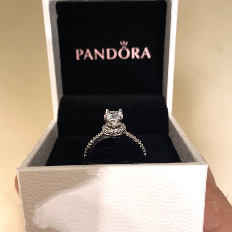 Pandora Cincin Sterling Silver 925 Dengan Cubic Zirconia Untuk Wanita