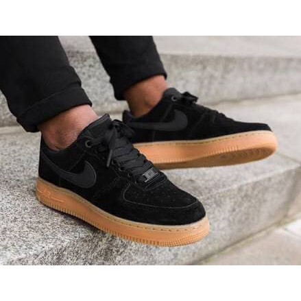 nike air force suede black gum