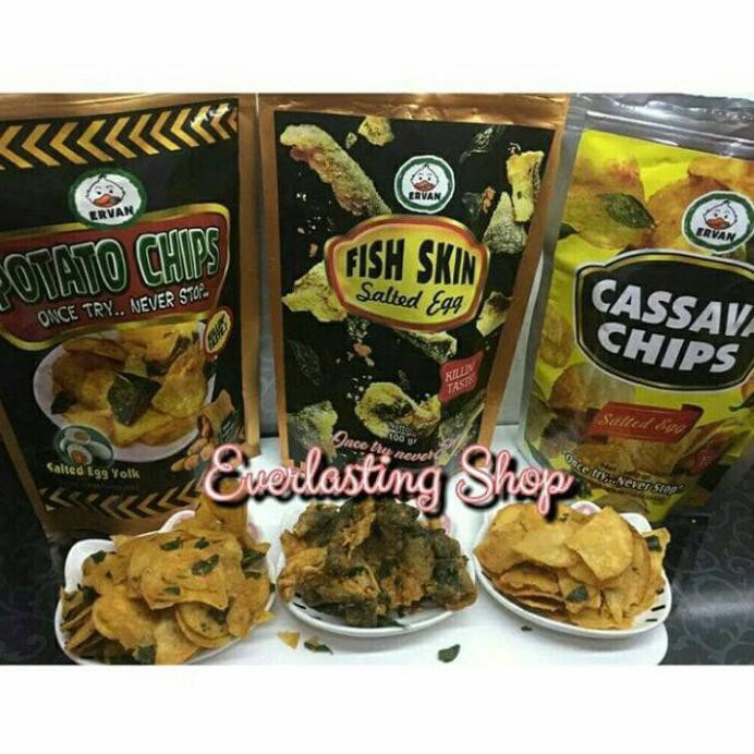 

ERVAN CASSAVA CHIPS SALTED EGG ( KERIPIK SINGKONG RASA TELUR ASIN )