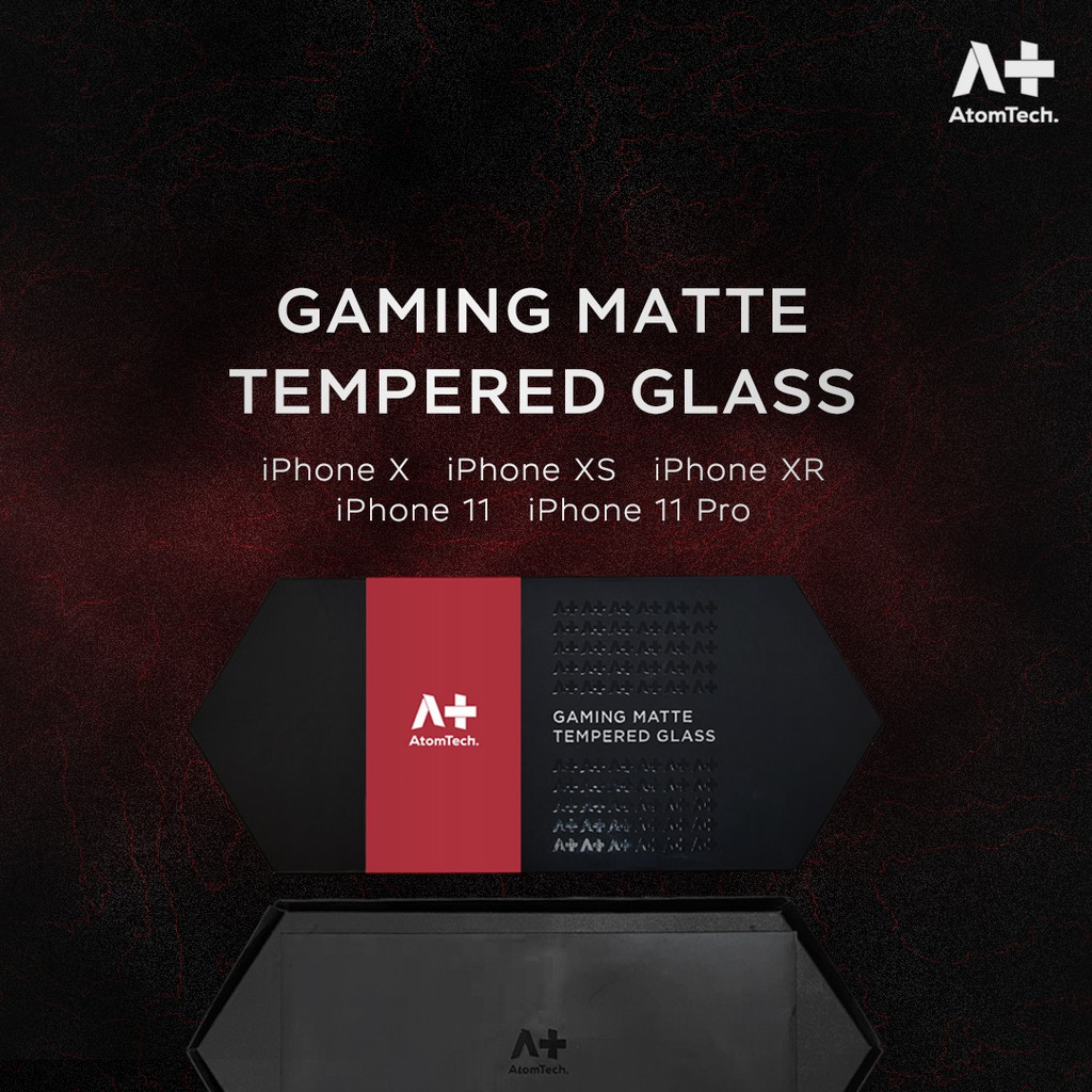 ATOM TECH - Gaming Matte Tempered Glass for iPhone X / XS / XR / 11