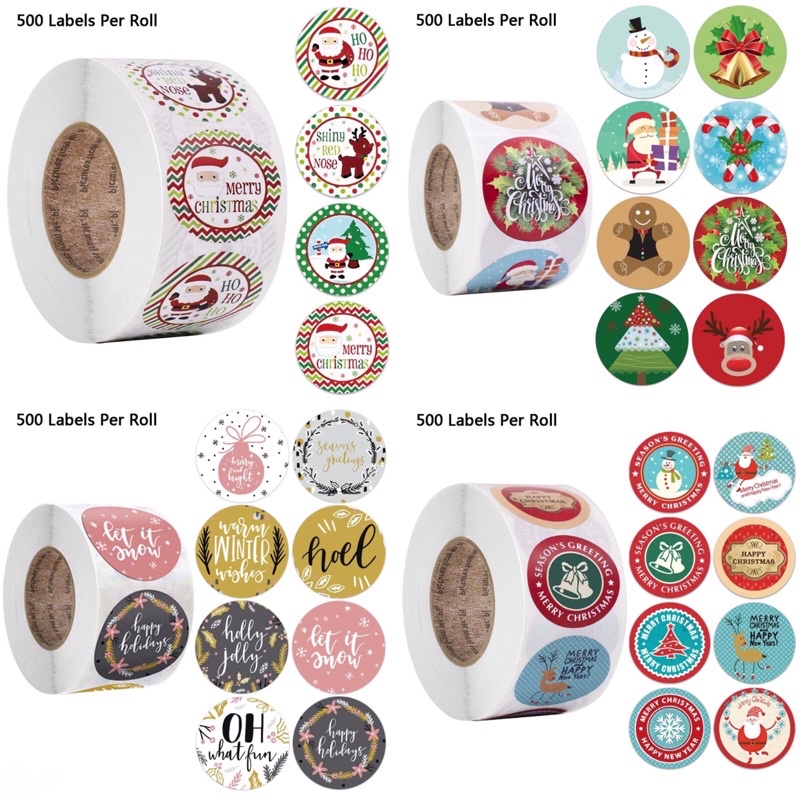 

THANK YOU STICKER LABEL KECIL STIKER BULAT THANKYOU CHRISTMAS POHON NATAL HOLIDAY SANTA CLAUS SNOWMAN TAHUN BARU