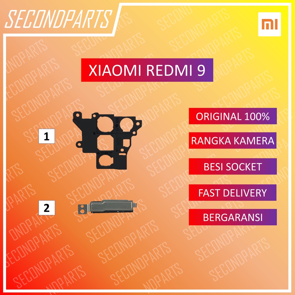 RANGKA KAMERA BELAKANG / BESI PENGUNCI SOCKET SOKET PART REDMI 9