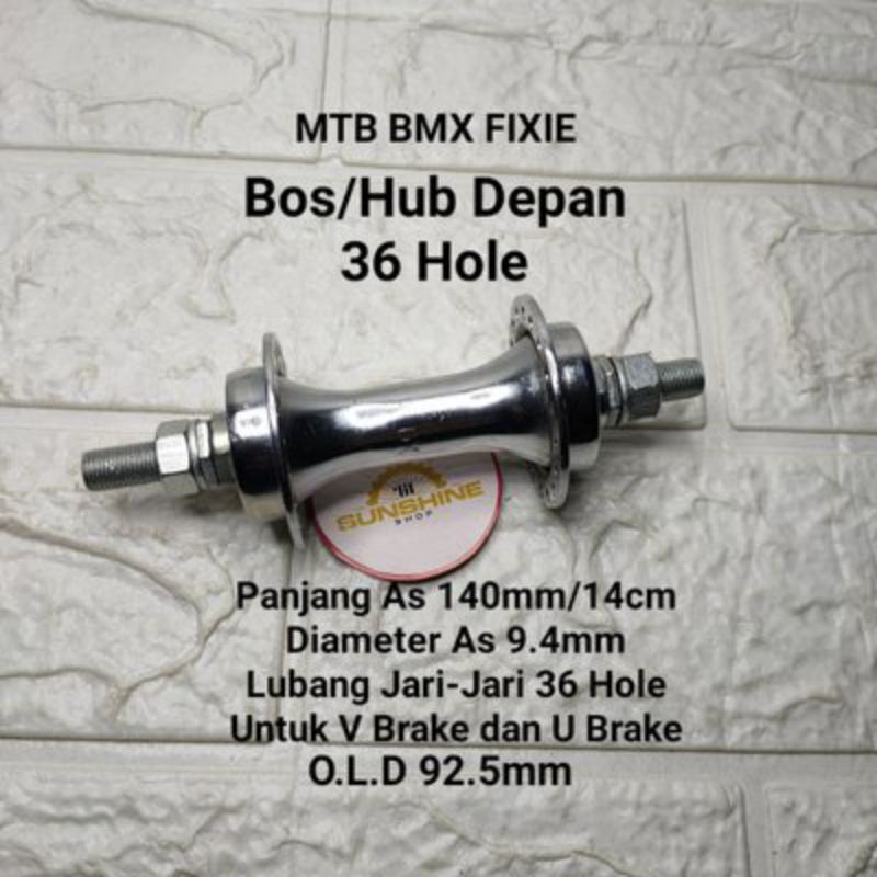 Hub Depan Bos Muka Sepeda MTB BMX FIXIE Lubang 36 Hole