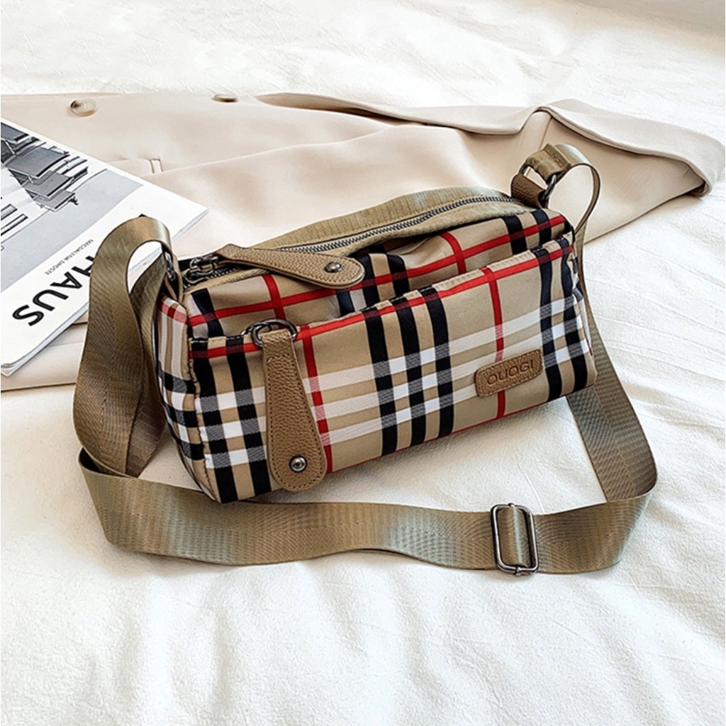 TASHAPPY CR7714 tas SELEMPANG Cantik Tartan Kekinian wanita import model korea supplier tas import EL 5838 LT2174