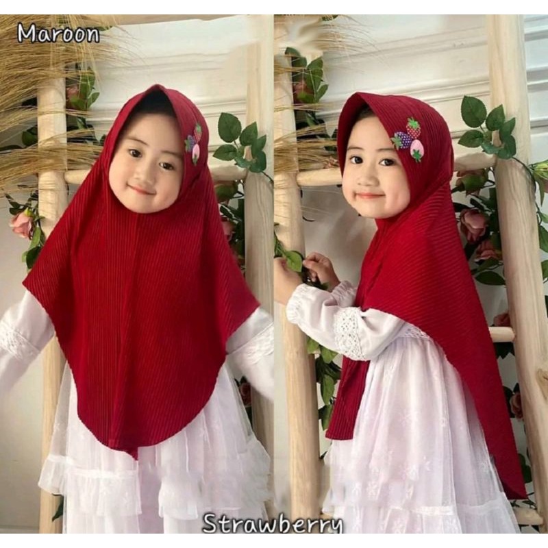 HIJAB ANAK PLISKET 3-10 Thn||Jilbab Instan Plisket Anak