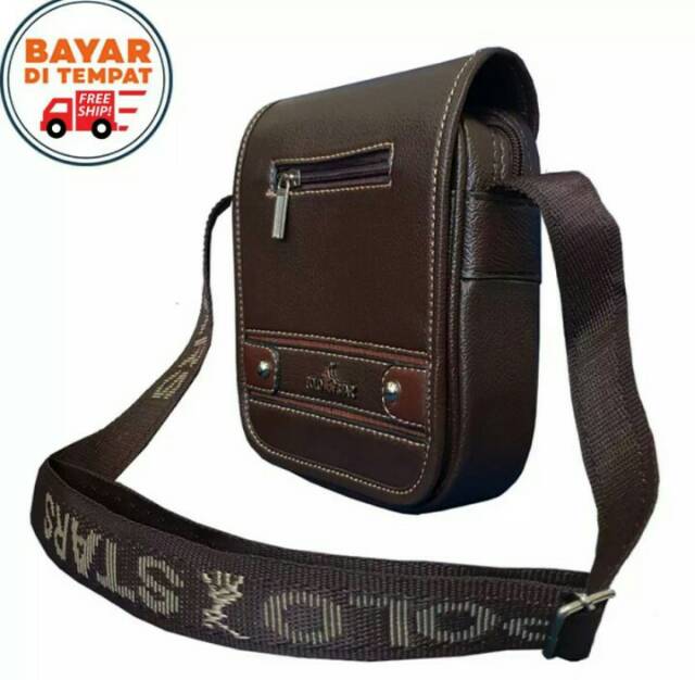 Slempang Polo Star NP-004 Tas Slempang Pria Tas Fashion Tas Smartphone Tas Hp Aksesoris -Coffe