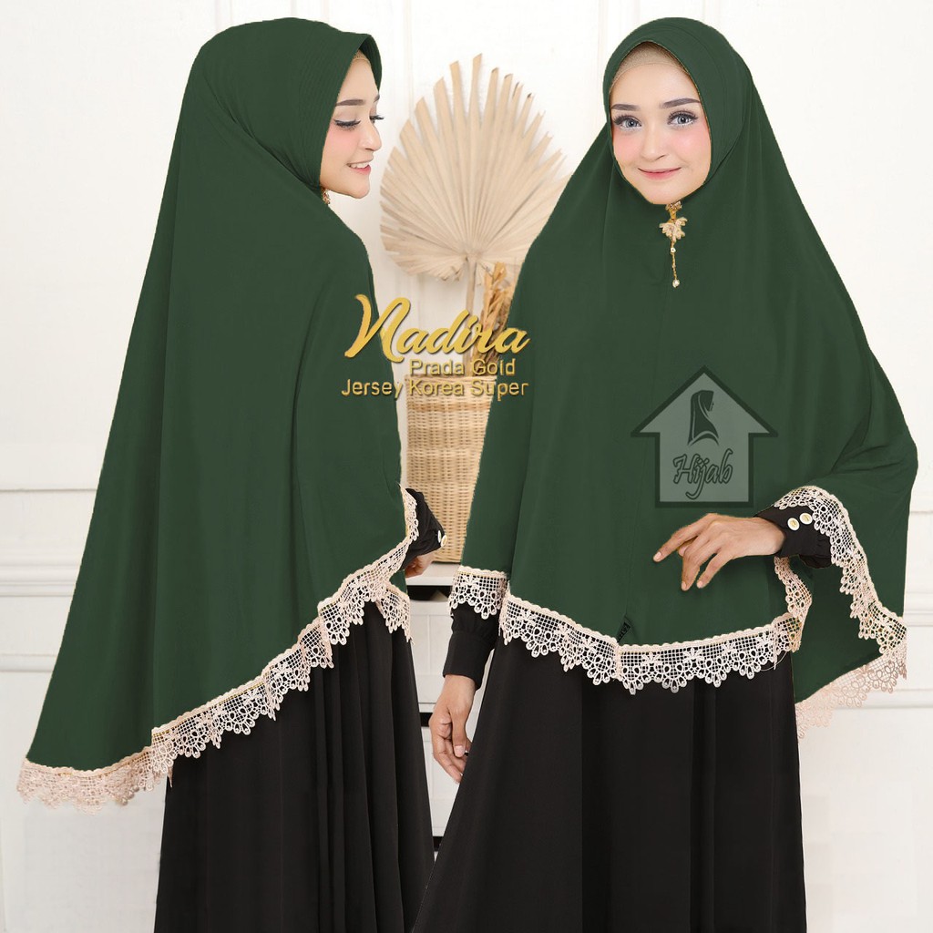 Jilbab Instan Jersey Jumbo Renda Nadira Jilbab Bergo termurah  RUMAH HIJA'B-Army