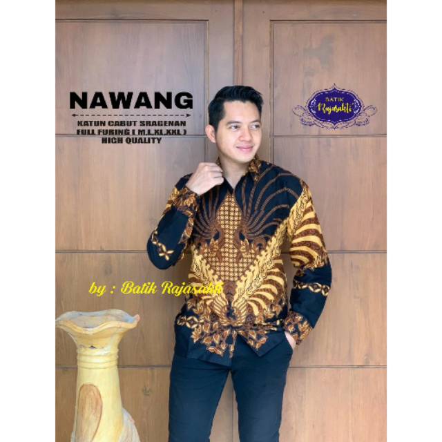 NAWANG Kemeja Batik Pria Katun Sragenan Full Furing