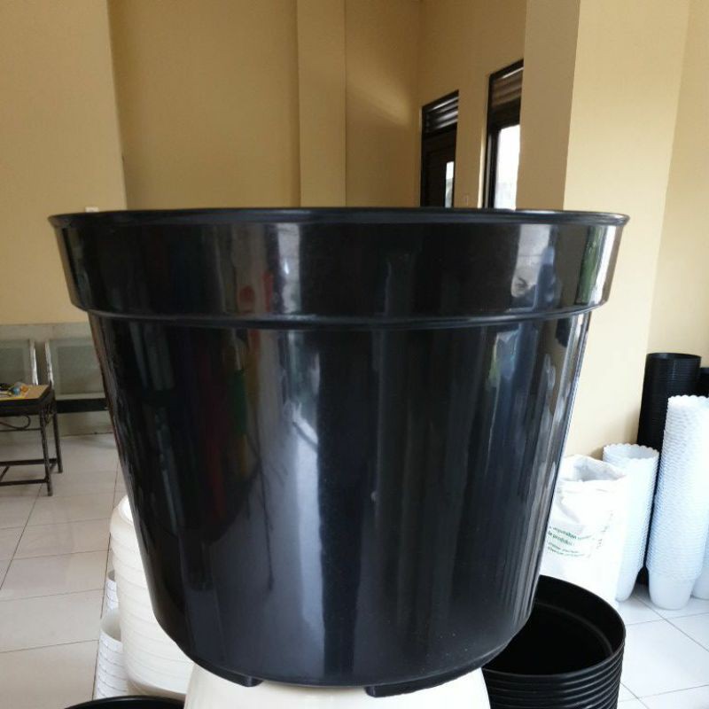 POT BASIC UKURAN 40 : pot hitam polos basic murah grosir jumbo