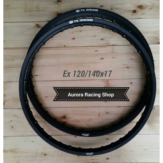 Velg TK Excel [Kulit Jeruk] Set [120x17&140x17] warna Black