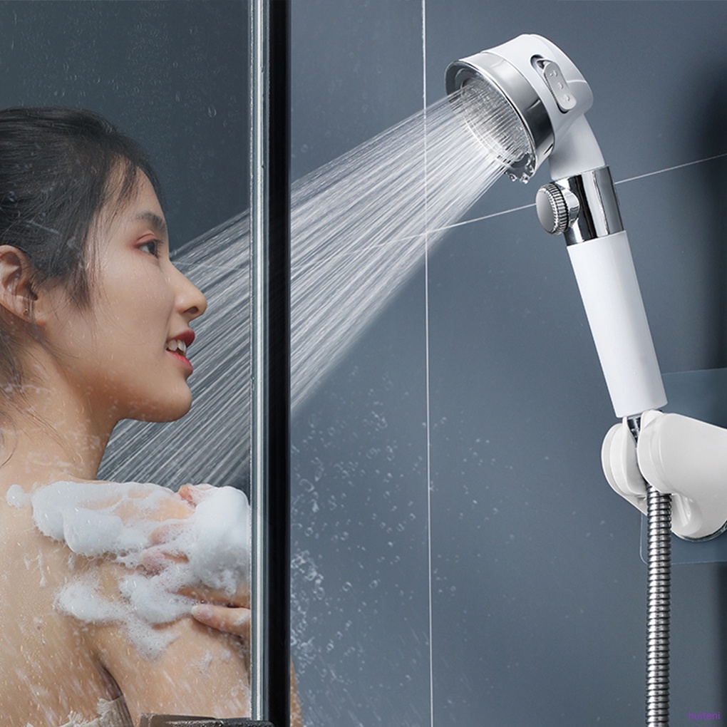 Shower Head Set Adjustable Handheld Showerhead Set Pressure Boosting Plating Bath Sprayer, White huiteni.id