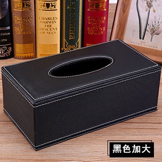 Kotak Tisu Premium Kulit Tissue Box - ZJ007 - Black