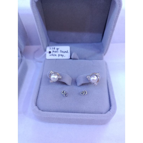 Anting giwang mutiara / giwang perak 925 silver 925 mutiara laut / mutiara lombok murah/ anting muti