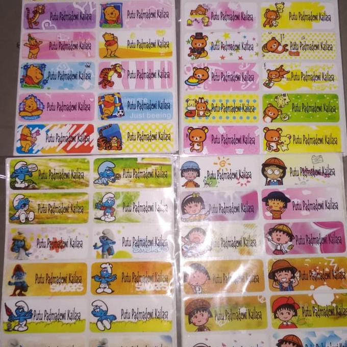 

HOT SALE|BEST SALLER sticker label nama anak karakter waterproof