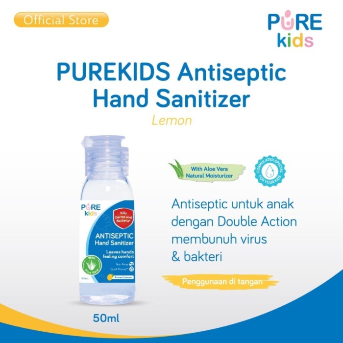 

Pure Kids Antiseptic Baby Hand Sanitizer Bayi Lemon Strawberry - 50ml