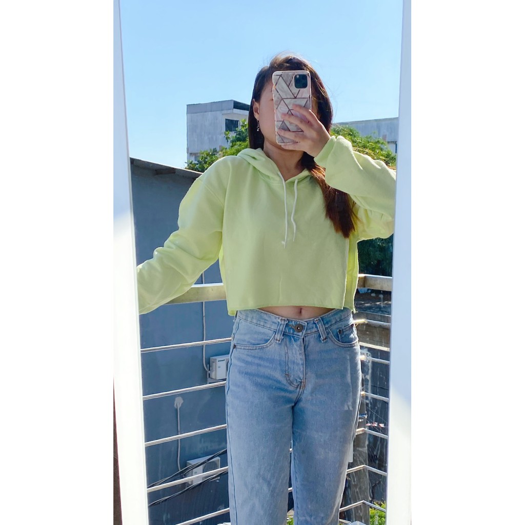 Hoodietrending - [Cod] Sweater Crop Wondrous Tumblr 14 Warna Allsize & Oversized Korean Style Terlaris-HIJAU MELON