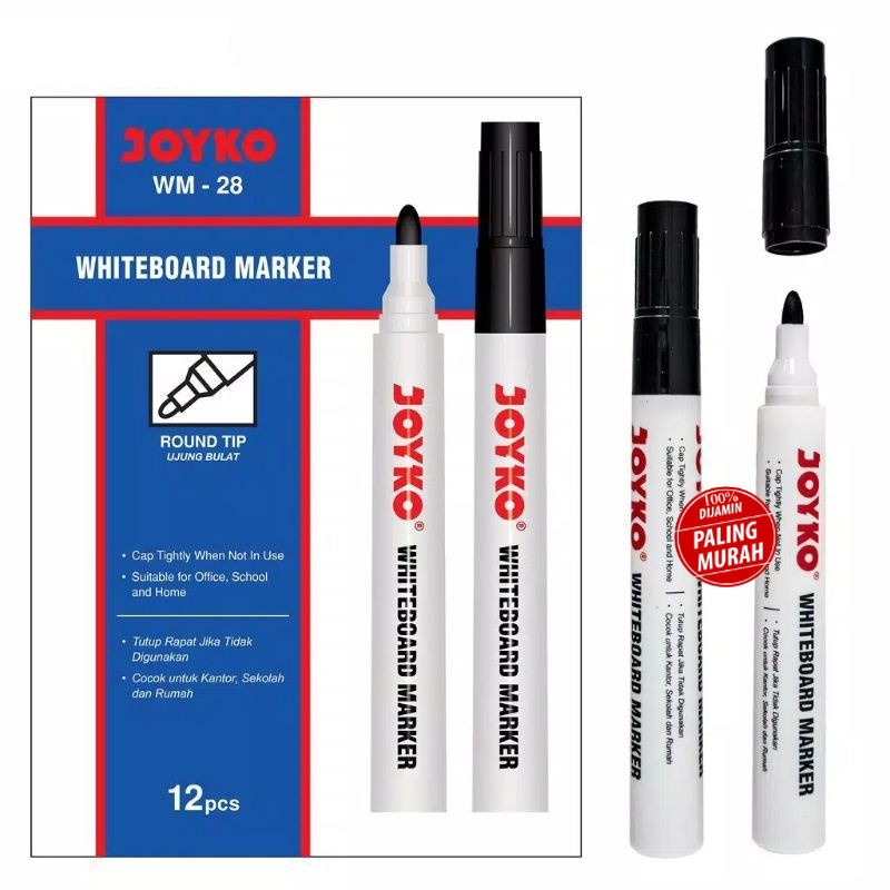 

WhiteBoard Marker Spidol Joyko WM-28 HITAM (1 PCS)