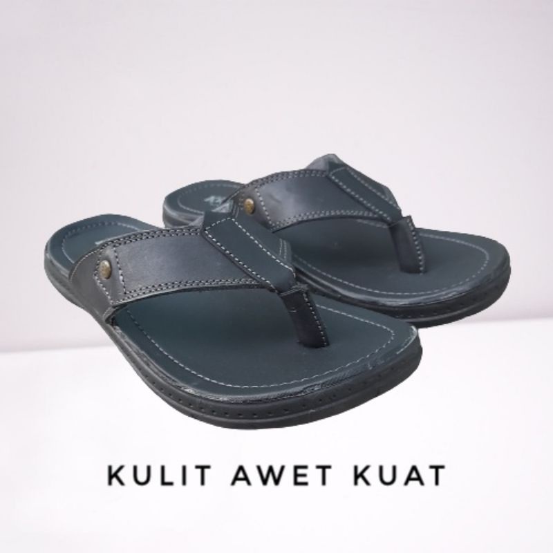 Sandal kulit pria/ sandal jepit kulit terbaru/ sandal kulit murah /sandal COD/ bayar di tempat