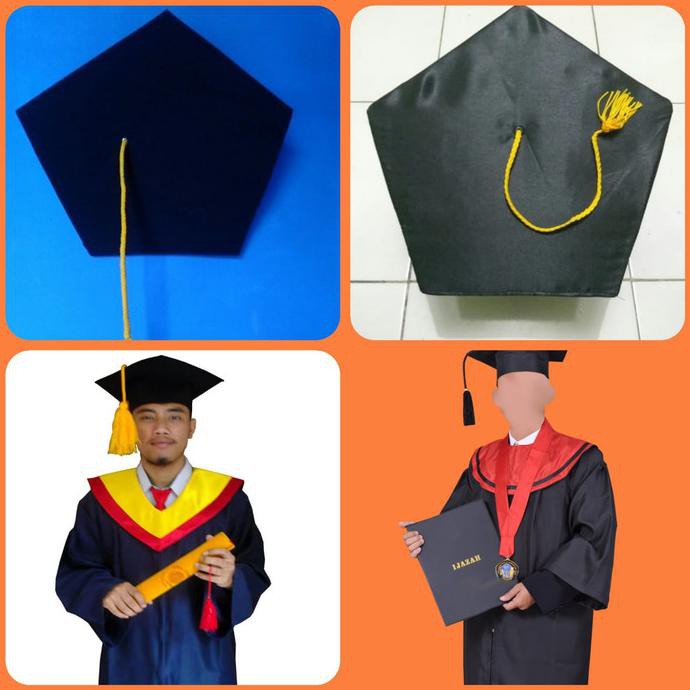 Ready...Ready...Ready...] Topi Toga Dan Topi Wisuda Anak Dewasa - Tali Hitam