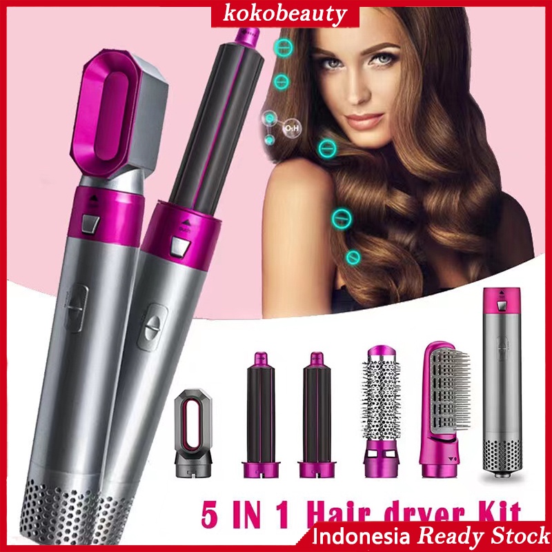 5 In 1 Sisir Blow Dryer Elektrik Dengan Ion Negatif Untuk Mengeriting Rambut