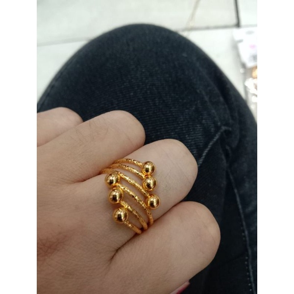 Cincin wanita cincin mawar lapis emas perhiasan fasion wanita // cincin