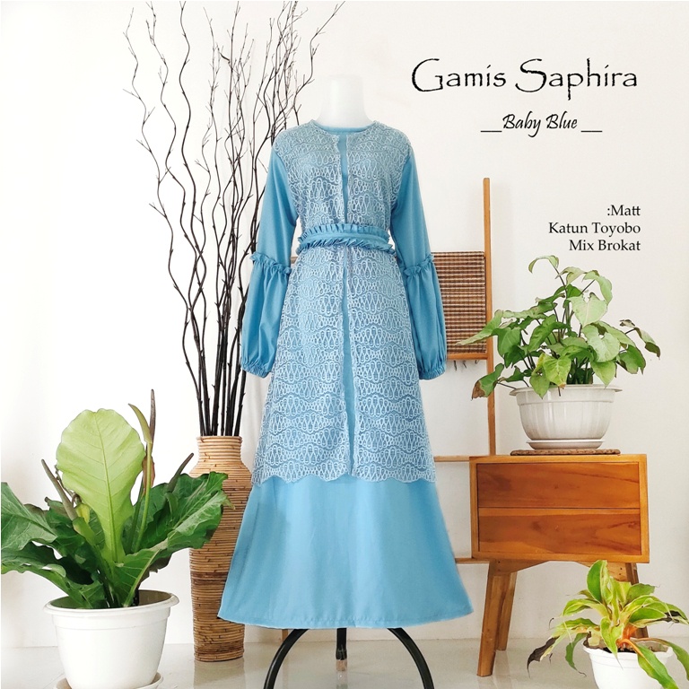 Gamis Saphira Baby Blue Brokat Katun | Gamis Anak Perempuan | Gamis Dewasa | Baju Gamis Couple | Baju Unik | Baju Anak Unik | Gamis Terjangkau | Gamis Keluarga| couple family murah