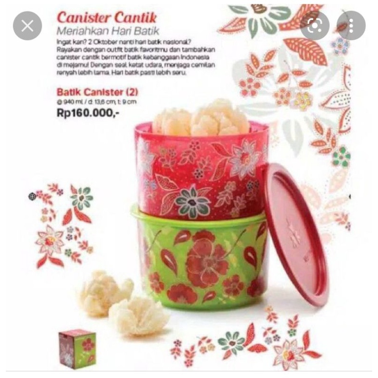 Batik canister set isi 2 / toples tupperware / toples jajan / toples lebaran