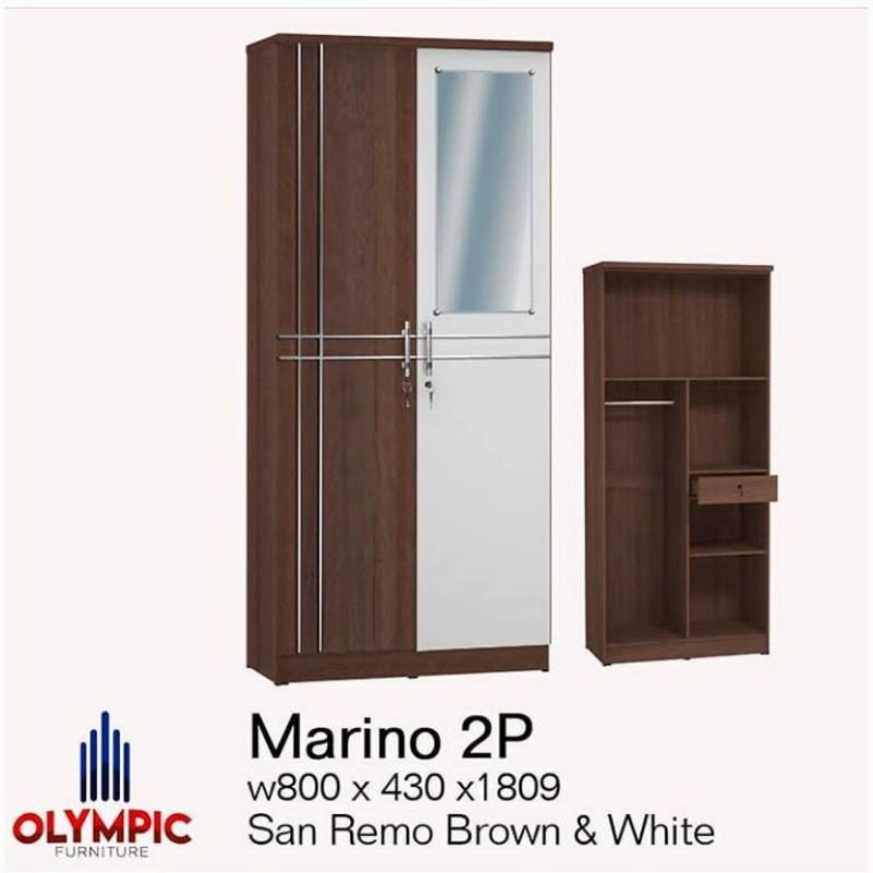 Almari Lemari Pakaian Baju 2 Pintu dan 3 Pintu Marino Olympic