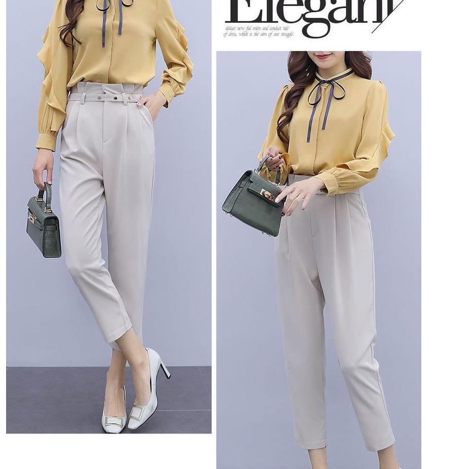 ➪ R.A - Nomi Set l Setelan Baju 2in1 Kerja Matt Wollycrepe Fashion Wanita ♦