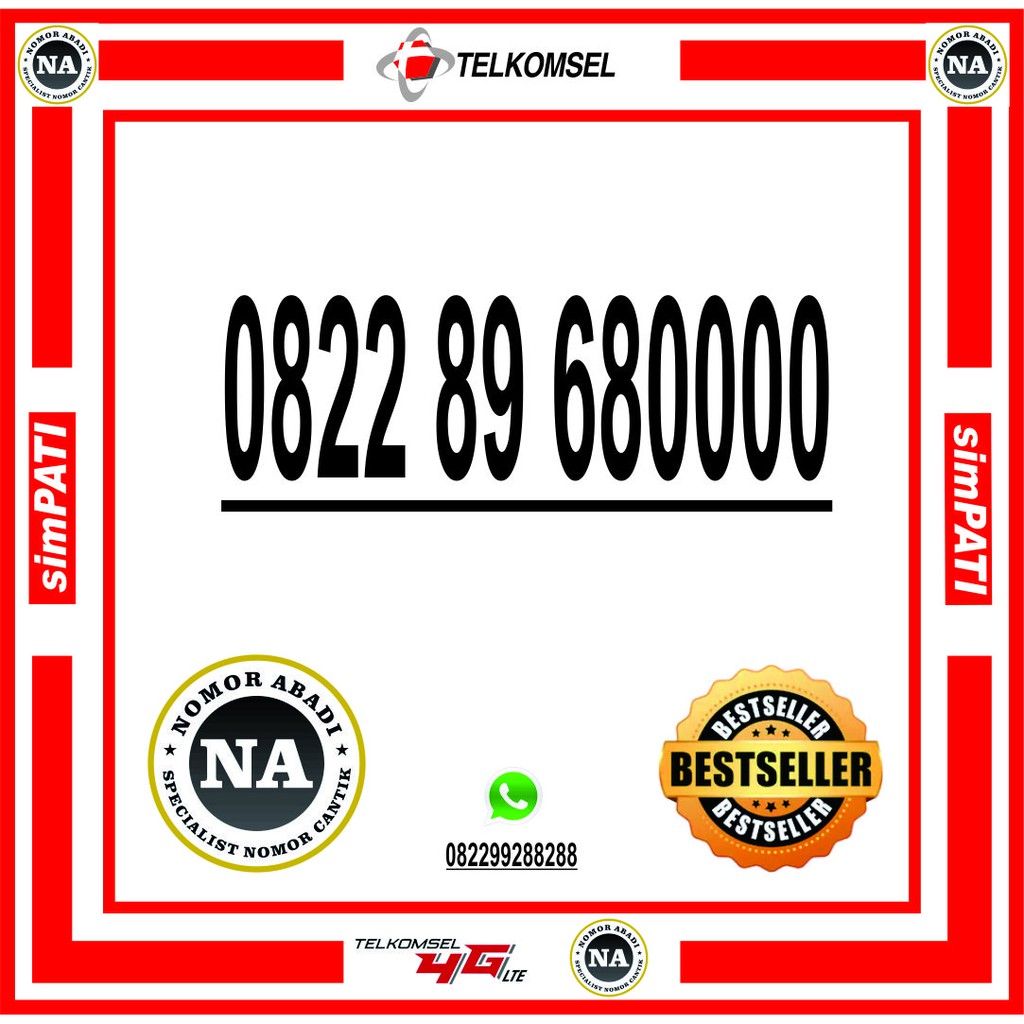 nomorcantik kartu perdana simpati 4G 80000 H3500