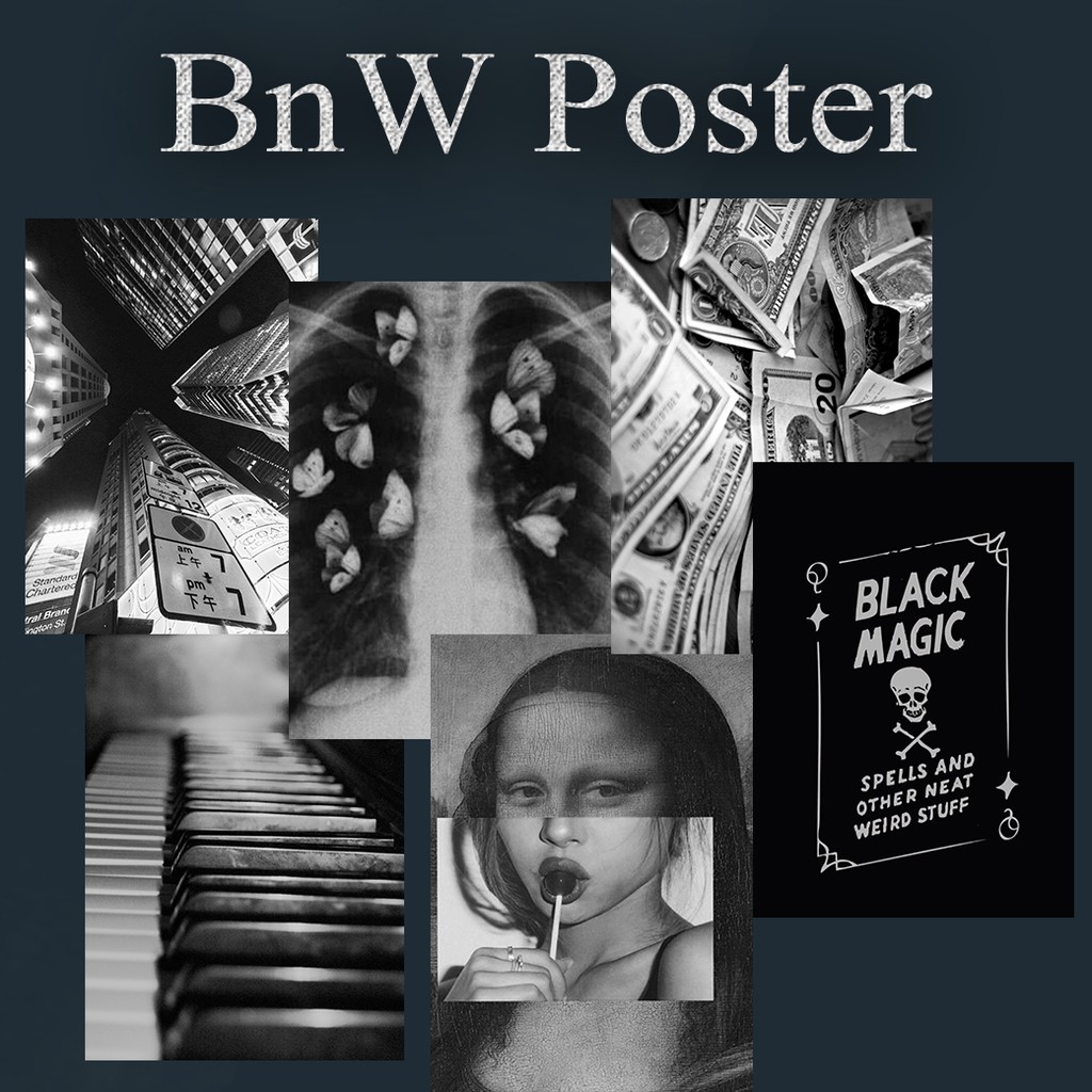 

POSTER AESTHETIC BnW (BLACK AND WHITE) UKURAN A5 ART PAPER (TEBAL) AUTAG3