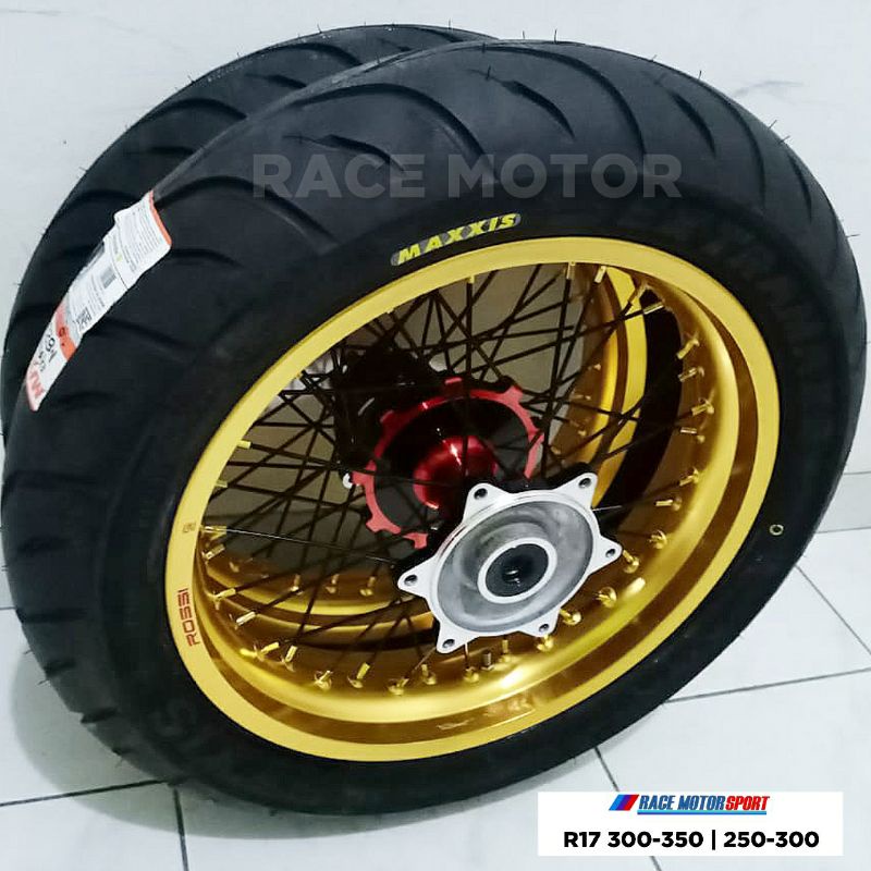 PAKET VELG SUPERMOTO  CRF 150 L RING 17 250-300 | 300-350 PNP