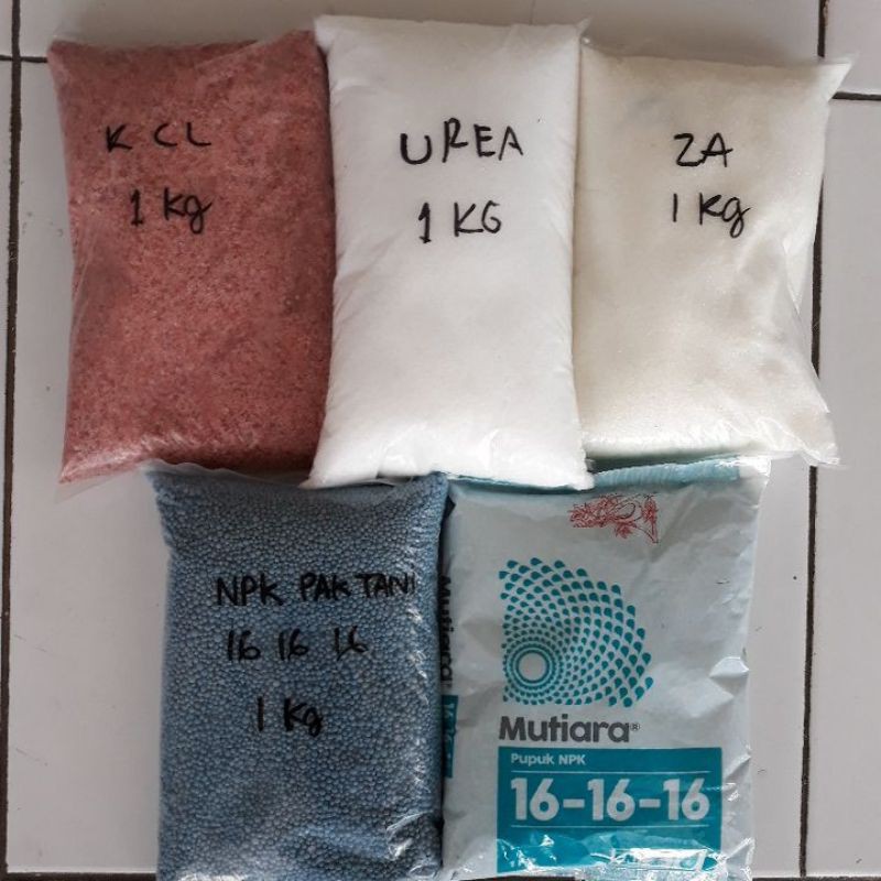 Aneka pupuk npk, za, urea, kcl, grower repack 1 kg