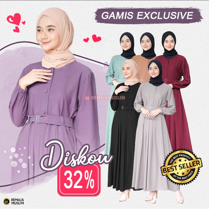 Gamis Terbaru Remaja Hitam Polos Kekinian Baju Lebaran Putih Muslim Dress Kondangan Simpel Wanita