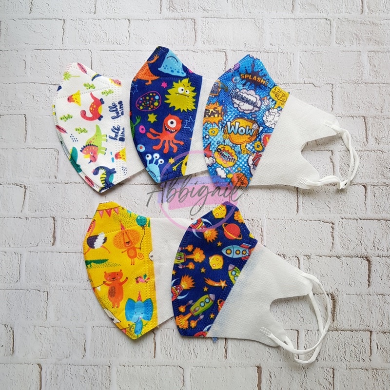 𝘈𝘉𝘎✰ Masker DuckBill Anak Cowo Cewe 3PLY / Masker Duck Bill Mask MIX MOTIF kids isi 50 PCS / MASKER DUCKBILL ANAK MOTIF COWOK CEWEK 1025