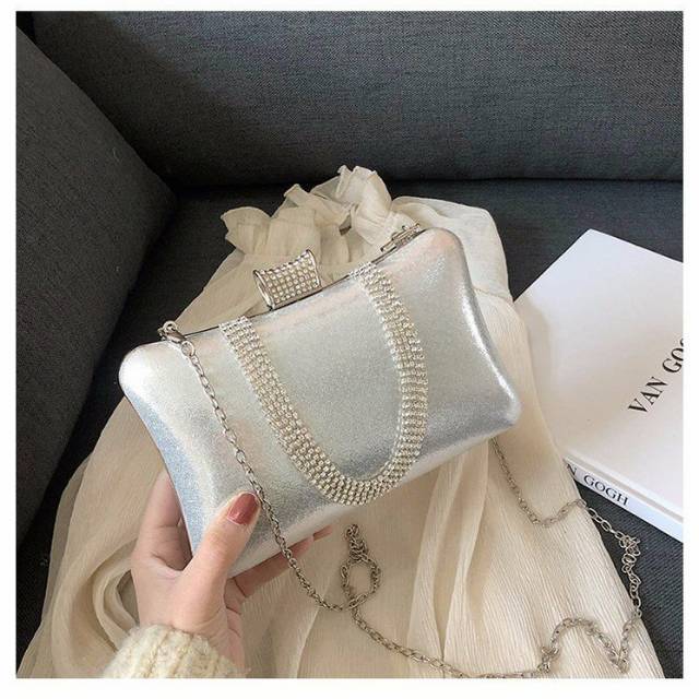 Tas pesta perjamuan glitter untuk wanita gadis pernikahan clutches tas chain tas bahu bolsas mujer
