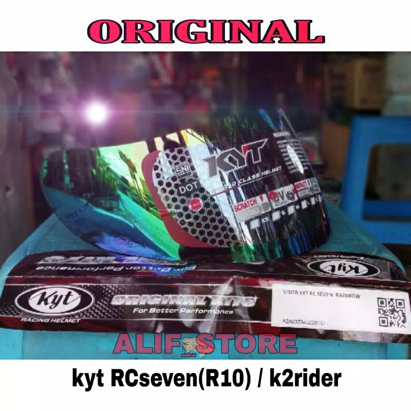 Kaca helm original kyt Rc seven R10  r-10 k2 rider rainbow Ori