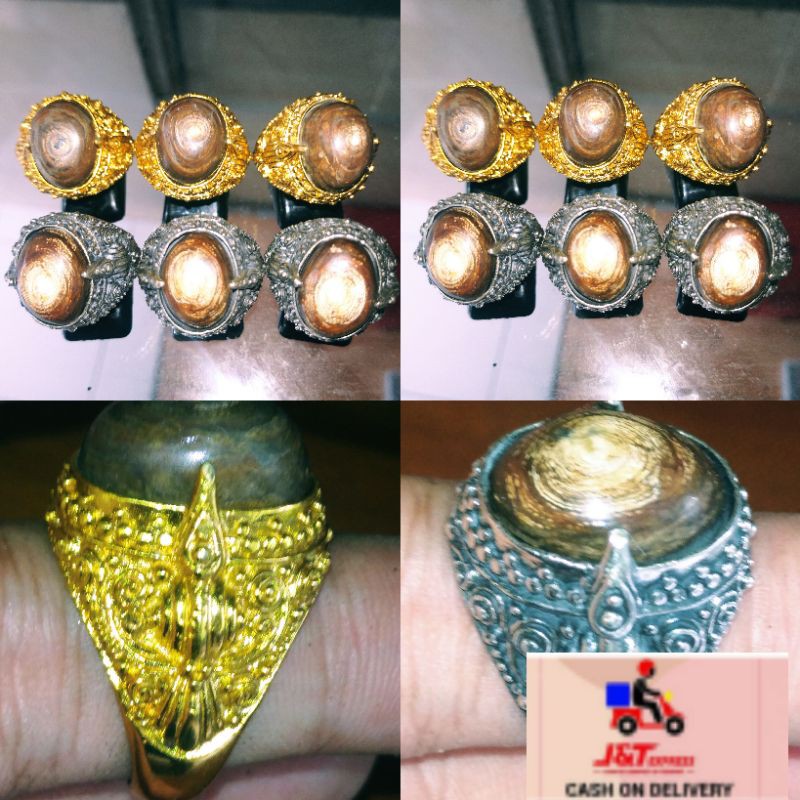 natural uli gadang/hijau. cincin motif cakrawaka