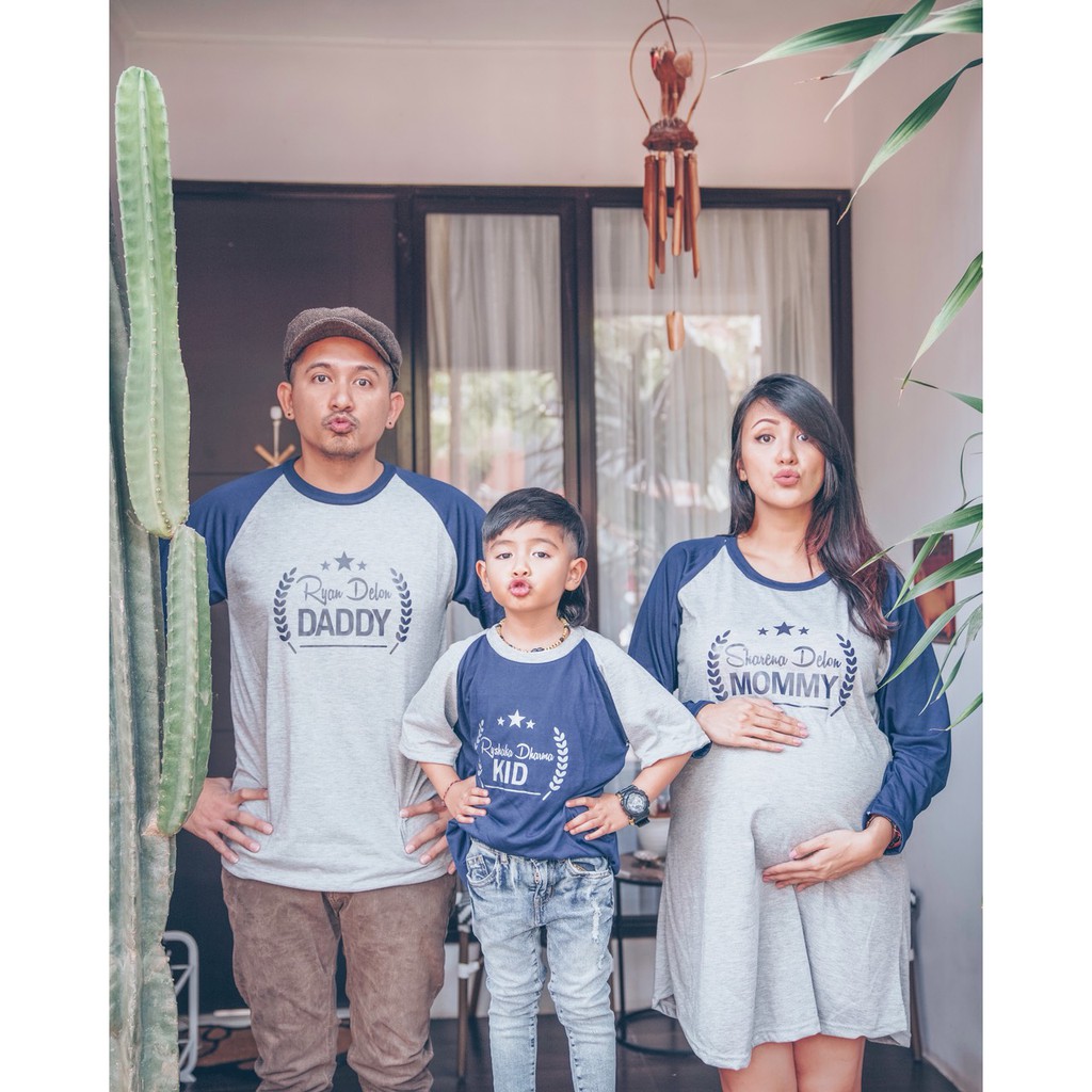 Kaos Family Couple Keluarga Desain Family Series Bisa Cetak Nama Shopee Indonesia