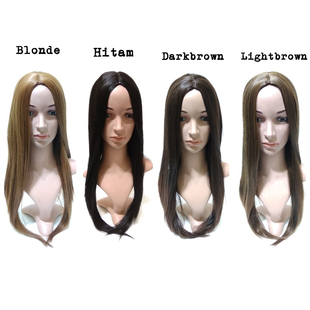 Wig 6374 Lurus Panjang Belah Tengah Tanpa Poni