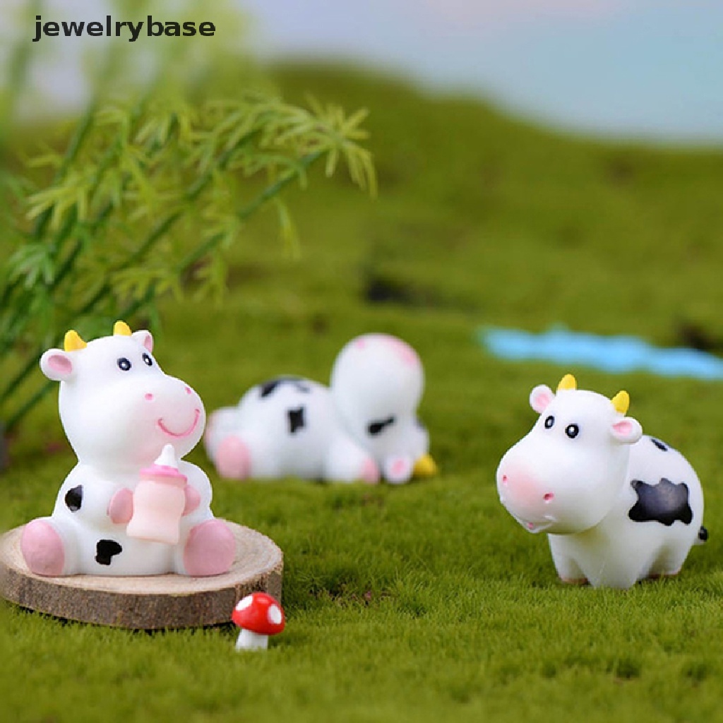 [Base] Mini Cow Animals Micro Garden Figurines Ornaments DIY Craft Home Dollhouse Decor Boutique