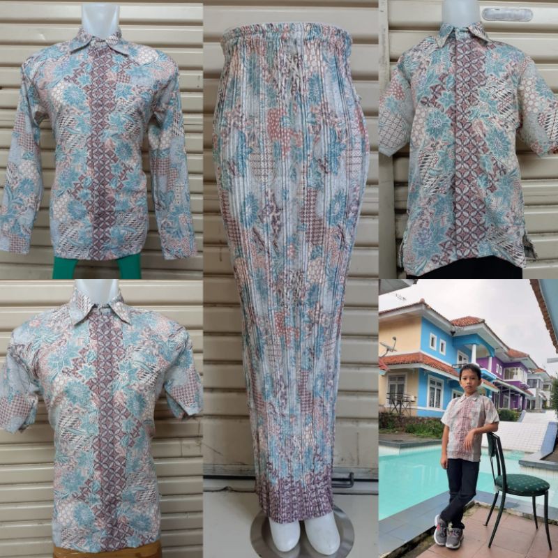 COUPLE BATIK KUACI BIRU - COUPLE  BATIK TERMURAH - COUPLE SARIMBIT - COUPLE CANTIK