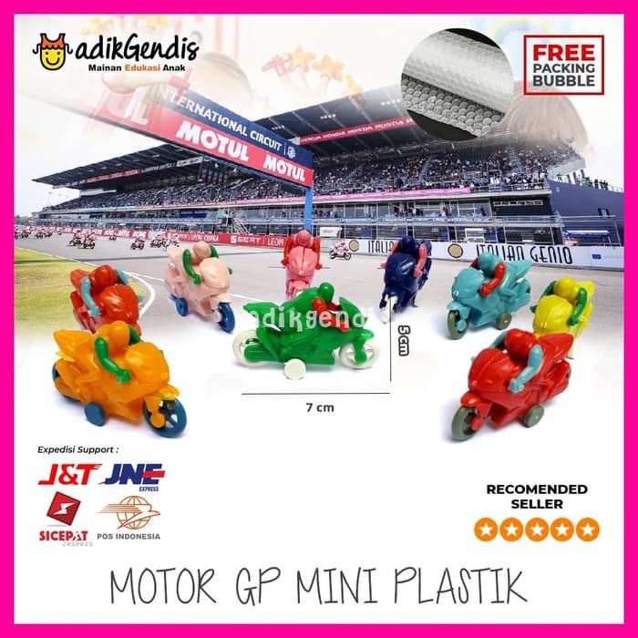 PROMO Motor GP balap plastik mini Jadul 90an Mainan Edukasi APE