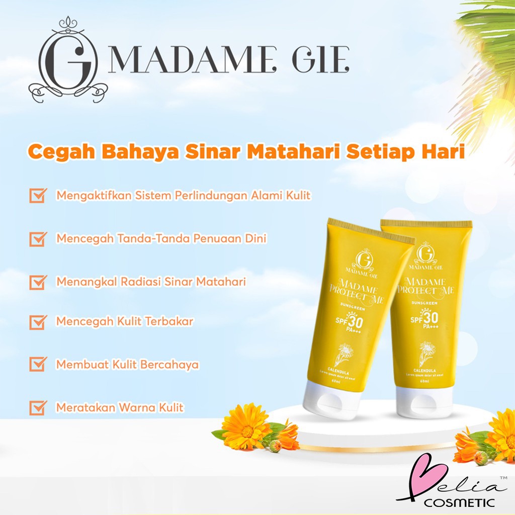 ❤ BELIA ❤ MADAME GIE Protect Me SPF 30 w Aloe Vera 60mL | Protect Me Let's Glow Tinted SPF 50 PA ++++ 10ml | Sunscreen sunblock tabir surya sun block