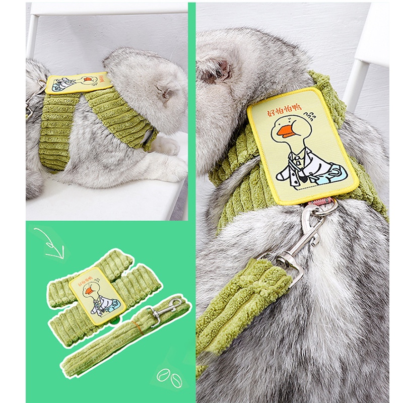 Cat Leash Cute Little Yellow Duck To Prevent Break Free From Neck Does Not Hurt Cat Dog Leash Cat Traction Rope